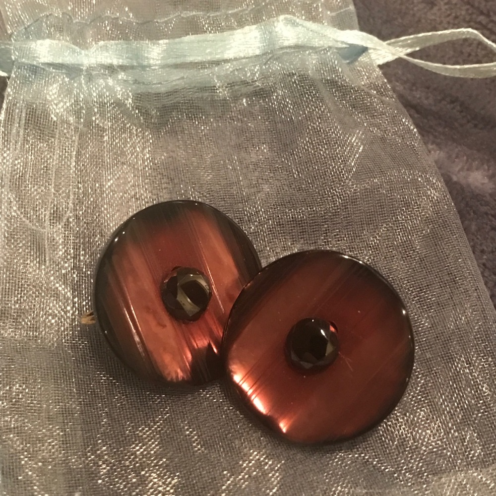 VINTAGE JAPANESE BUTTON EARRINGS